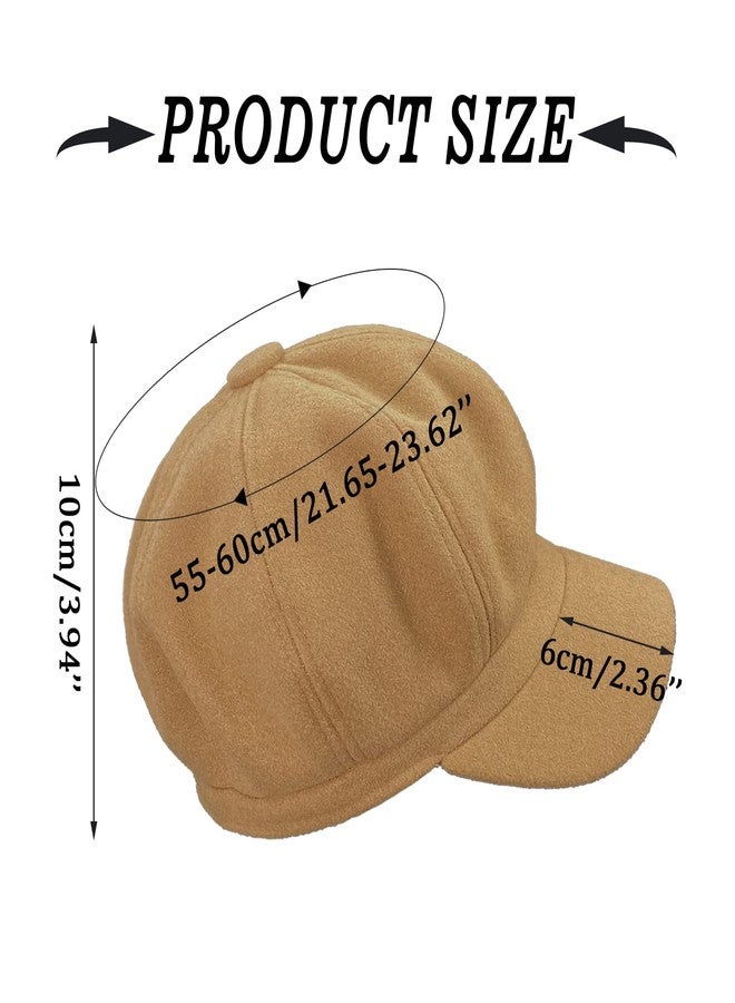 SYAYA Womens Wool Fashion All-Match Autumn Newsboy Hat, Classic Spring Visor Beret, Ladies Winter Felt Retro Cabbie Cap (Black) - Image 4